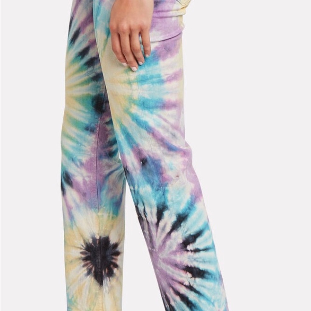 MOTHER The Tripper Button Fly Tie-Dye 5 Pocket Cropped Jeans Size 28 NWOT - Picture 5 of 12
